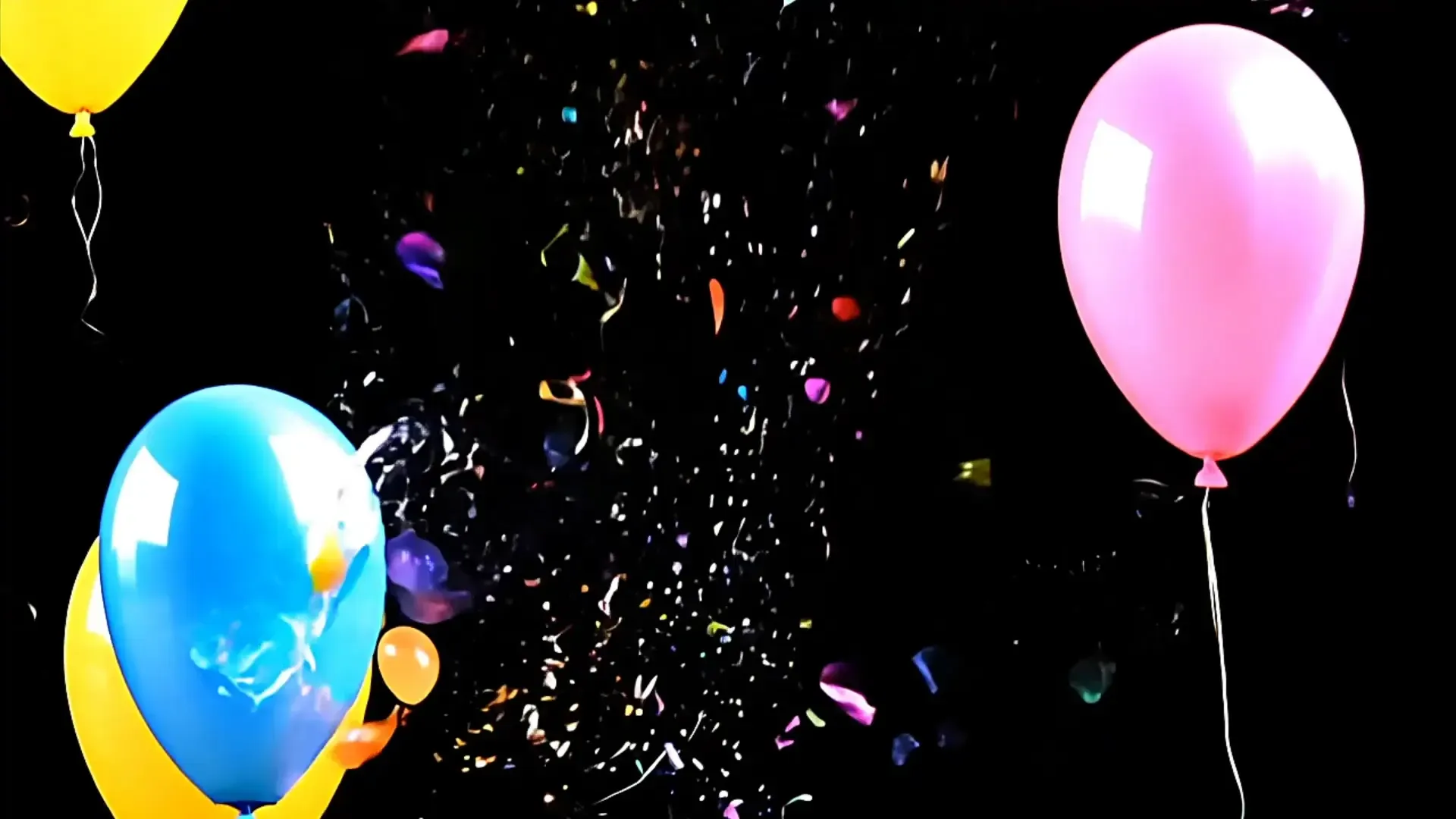 Multicolor Balloon and Confetti Pop Overlay for Fun and Celebration Video Projects